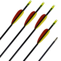 Fiberglass arrow | BLACK BOLT - with Vanes | Length: 24 Inches