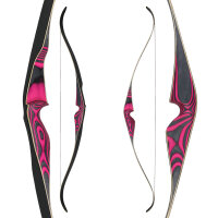 JACKALOPE - Diamond - 60 inches - One Piece Recurve Bow - 35 lbs | Right Hand | Colour: Pink / Black