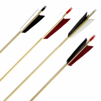 Complete arrow | BSW Raptor - version 4 - white/white/red - wood type: White Fir - Ø 5/16 inch