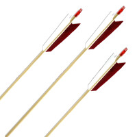 Complete arrow | BSW Raptor - version 4 - white/white/red - wood type: White Fir - Ø 5/16 inch