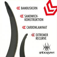 C.V. EDITION by SPIDERBOWS Phoenix - 64-70 inches - 30-50 lbs - Take Down Recurve Bow